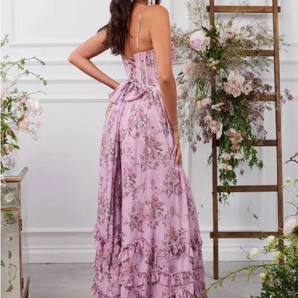 V. Chapman Floral Maxi Dress in Lavender - Picture 5 of 6
